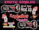 Hott Products Erotic Edibles Bachelorette Party Candy Poster for Flavored Oral Sex Head Job Exploding Candy
